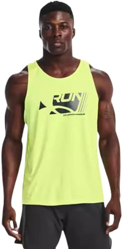 Under Armour Men's CoolSwitch Graphic Singlet Tech Tank (US, Alpha, X-Large, Regular, Regular, Moonlight Yellow (911))