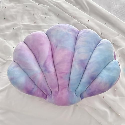 YongXinMY Muschelkissen – Kreatives Plüschkissen in Muschelform, Ozean-Stil, gemütlich, weich, bunt, ästhetisch, dekoratives Akzentkissen für Sofa, Couch, Bett, Büro, Schlafzimmer (lila, 45 x 33 cm)