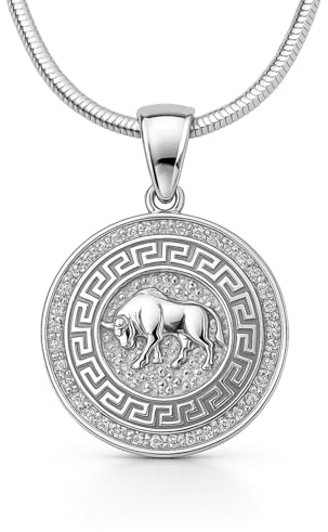 LillyMarie Damen Halskette Sternzeichen Silber 925 mit Zirkonia