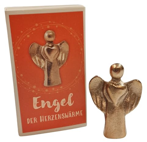 Herzmensch Kleiner Goldener Herz Schutzengel Figur 3,5 x 5 cm mini Geschenk Namenstag Geburtstag, zum Abschied, Weihnachten oder als Abschiedsgeschenk