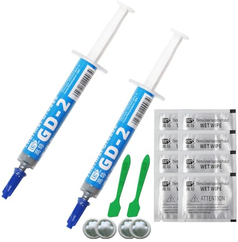 GD-2 Thermische Paste Premium Performance Wärmeleitpaste für alle Prozessoren (CPU GPU PC LED) Compound Silikon Plaster sichere Anwendung Nicht leitend BA4 (GD-2-BA4 x 2 Stück)
