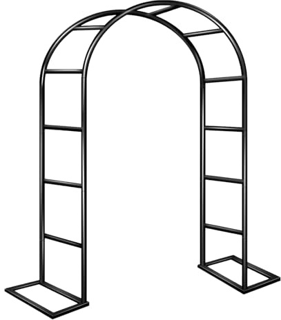 Arche de jardin en métal pour plantes grimpantes, arche de roses 80 à 240 cm, support extérieur pour raisins, concombres, haricots, vignes, noir, largeur 180 x