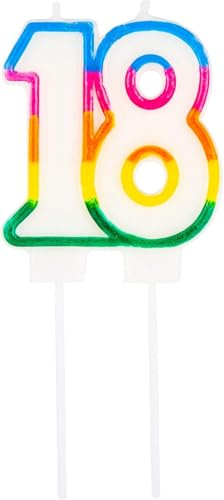 18th Birthday Candles Number Candles Age 18 Year for Cakes Happy Birthday 3D Designed Wedding Anniversary Party Cake Topper Decorations