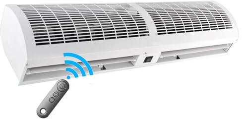 Air Curtain Fan Wall Mounted for Commercial and Home Use with Remote Control - Portable Electric Heater, Energy Efficient Airflow