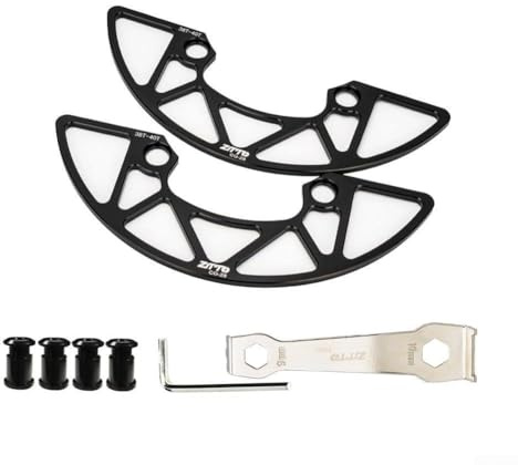 Yuanpgky Kettenblattschutz aus Aluminiumlegierung für 104 mm für BCD Mountain, 30–40T Ritzelschutzabdeckung, kompatibel mit Kettenblättern mit 30/32/34/36/38/40 Zähnen (schwarz, 38–40T)