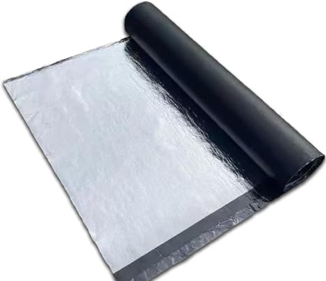 80cm Width Roofing Felt Asphalt Adhesive Waterproof, 1mm Sheds Felt Roof Repair Tape Aluminum Foil Roll, Shed Roof Covering Sheets Thermal Insulation for Walls Floors Garden(10x500cm)