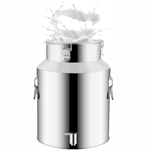 201stainless Steel Bucket with Lid,Seal Milk Storage Can Wine Pail Bucket Tote Jug Oil Barrel Tank for Milk Wine and Oil Etc,Capacity-5L
