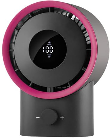 Gettimore Ventilatore da tavolo ricaricabile con display digitale, batteria da 4000 mAh, 100 impostazioni di velocità, design compatto per uso domestico e ufficio, ventilatore portatile alimentato