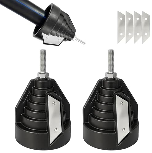 Lot de 2 outils d'ébavurage manuel pour tuyaux en plastique de 20 à 63 mm en PVC, PP, PE/PPR, outil d'ébavurage avec lames de rechange