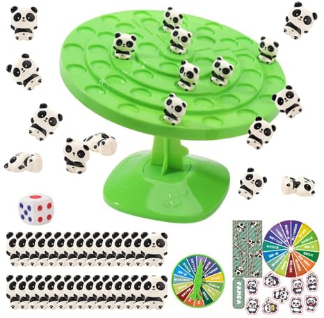 Generisch Juego de habilidad juego de equilibrio, bloques de construcción interactivos de panda, juguete educativo, juego de equilibrio para habilidades motoras, juego familiar para dos personas