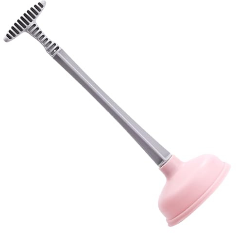 HOMSFOU Stantuffo a Manico in Gomma Rosa per Sturalavandini Bagno, Strumento per Pulizia Scarichi Domestici, Ventosa Smontabile per Lavandini, Docce e Vasche da Bagno