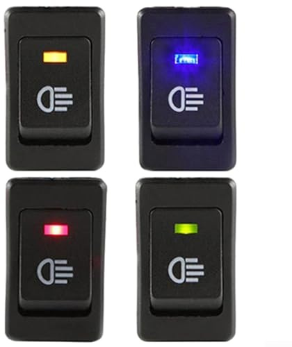 Lot de 4 interrupteurs à bascule à 4 broches, ASW-17D, 2 positions, 12 V 35 A, avec LED intégrée pour camion, bateau et équipement industriel