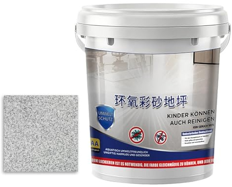 Pittura per Calcestruzzo - Asciugatura rapida, rivestimento autolivellante ad alto gloss,Vernice Epossidica con Sabbia per Calcestruzzo,per Interni Esterni Doccia Garage Casa Edificio Dormitorio