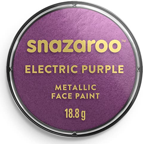 Snazaroo 1118881 Schminkfarbe - Schimmernd Lila, 18ml Topf - hautfreundliche Gesichtschminke auf Wasserbasis, wasservermalbar, parabenfrei, Face & Bodypaint Farbe für Kinder & Erwachsene