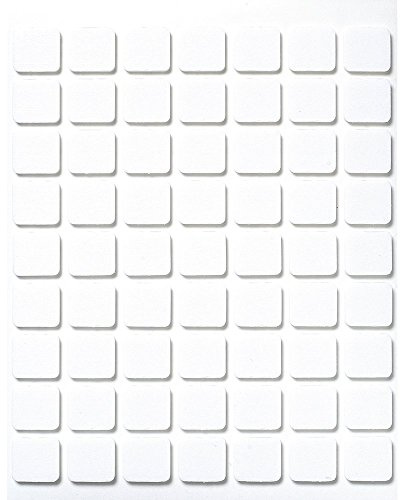 Rayher 3D-Klebeplättchen, 11 x 12 x 2 mm, weiß, Platte à 63 Klebepads, quadratisch, beidseitig klebend, Schaumstoffpads, 3387300