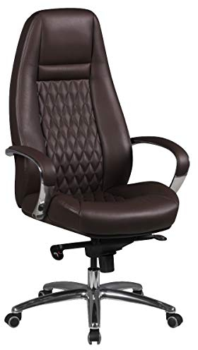 FineBuy Austin Bürostuhl Echtleder Schreibtischstuhl ergonomisch Chefsessel edel Drehstuhl höhenverstellbar