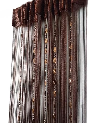 ave split 100cmX200cm Decorative Door String Curtain Beads Wall Panel Fringe Window Room Divider Blind for Wedding Coffee House Restaurant Parts Door Divider Beads Tassel Screen Decoration (coffee25)
