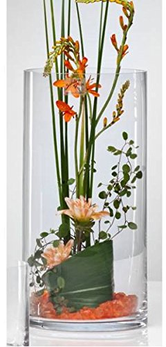 Sandra Rich Glasvase Dekoglas CYLI Cold Cut Zylinder H. 30cm D. 15cm rund