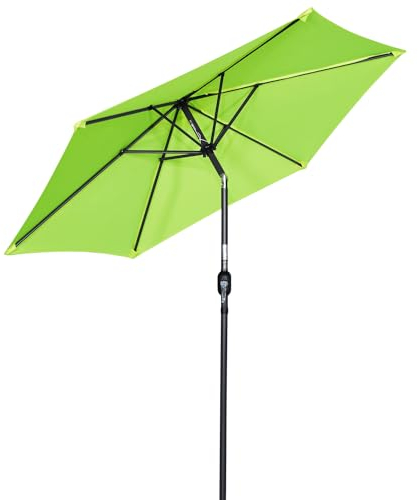 Parasol de jardin en aluminium Angel Living 270 cm avec inclinaison manuelle, pare-soleil pour meubles de jardin et terrasse (vert citron)