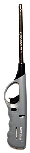 KONSUMANY Stabfeuerzeug Gasfeuerzeug 27 cm Lang Nachfüllbar (1x Silber)