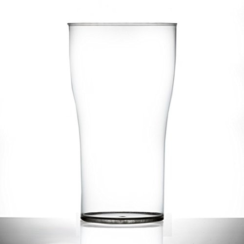 We Can Source It Ltd - Case of 18 Elite Polycarbonate 2 Pint Tulip Tumbler CE Marked and Nucleated - Reusable Plastic Beer Glass CE Marked at 2 Pints
