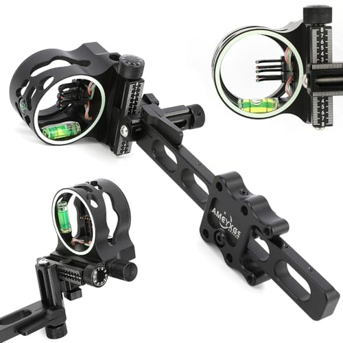 Milaem Bogen Visier 5 Pin .019 Bow Sight Micro Einstellbare Compoundbogen Visier für Jagd im Freien