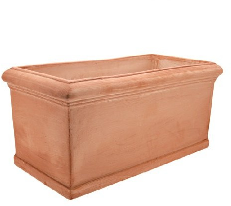 Gardenone Boîte Pot Jardinière en Terre Cuite Lisse 40 cm Cotto Toscano Terre Cuite Finition à la Main