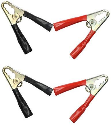 AB Tools 2 Pairs of Jump Lead Booster Pack Replacement Clips Clamps Crocodile Grips