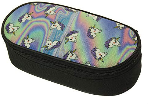 Schlamperbox mit Stifte-Organizer Federtasche Schlamperbox Federmäppchen Schwarz für einen Jungen und EIN Mädchen Einhorn [086]
