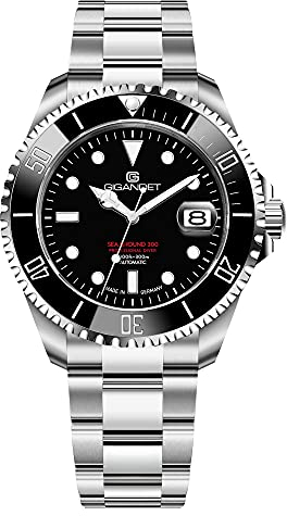 Gigandet Herren-Automatikuhr Sea Ground 300 Ceramic Date - Made in Germany - Keramiklünette - Saphirglas - Swiss Super Luminova - Edelstahl - 300m/30bar wasserdicht - G300-013M-C