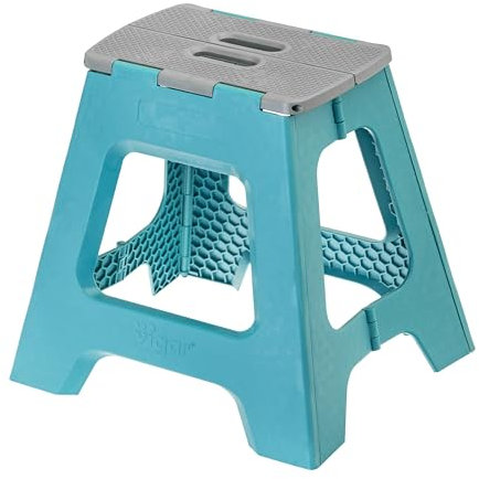 VIGAR Taburete Plegable, Modelo Compacto, 40 cm de Altura, soporta hasta 150 kg de Peso, 80% plástico Reciclado, Ideal para Cocina, baño y Camping
