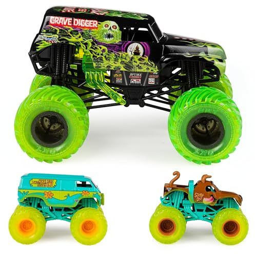 Monster Jam, Curse of The Gasoline - Pack de 3 camiones de fundición oficial