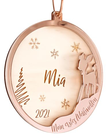 ELEFANTEN HOLZ Weihnachtskugel personalisiert I Weihnachtskugel Kinder I Mein erstes Weihnachten I Christbaumschmuck individuell I