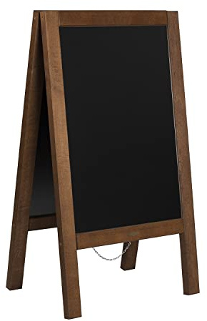 Alije Kundenstopper Outdoor Wetterfest mit Holzrahmen Rustikal Handgemachtes Aufsteller Kundenstopper Kreidetafel - Werbetafel Holztafel Werbeaufsteller Straßenreiter Gehwegaufsteller (118x65/12kg)