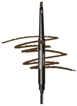 Gentlehomme Augenbrauenstift für Herren, schwarz, leicht zu definieren, Augenbrauen und Bart zu füllen, 2-in-1-Bürste und ultradünner Stift, wasserdicht, schmutzabweisend, schweißresistent, langlebig