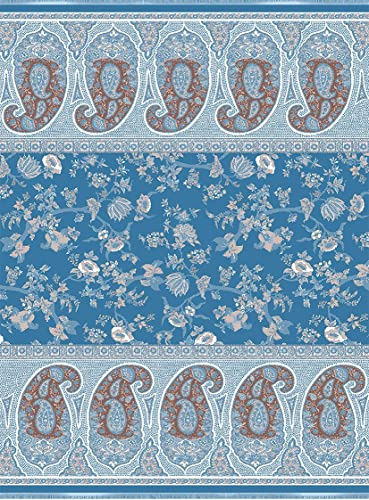 Bassetti Jacquard Warm Plaid Genova B1 aus Baumwolle Mako-Satin in der Farbe Blau, Maße: 140cm x 190cm, 9324214, 140x190