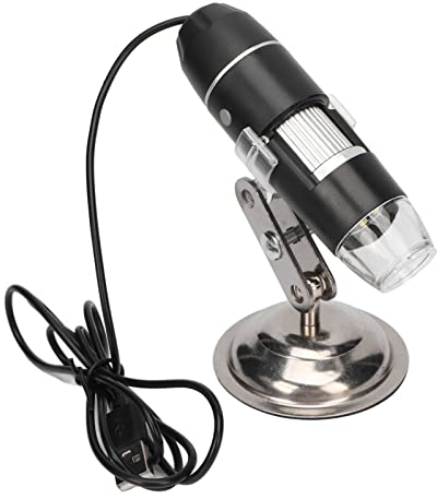 Digitales Mikroskop, Hautanalysegerät, Haardetektor, Tragbare USB-Inspektionskamera, 0- Bis 200-fache Vergrößerung, mit Ständer und 8 Weißen LED-Leuchten, Kompatibel mit Windows XP