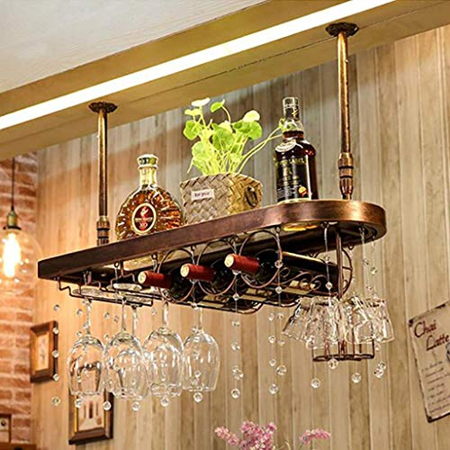 MAZAGE Portabottiglie Bar Bar, Bicchiere Da Vino Retro Hang Cup Portabottiglie Sottosopra 6080100Cm, c, 60 * 28cm needed