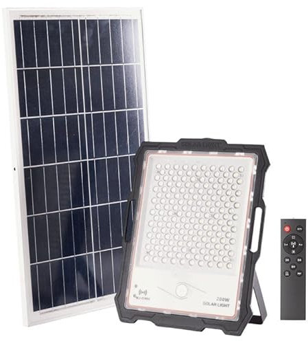 Proyector LED Solar 200W Sensor_Control Remoto Panel:5V 45W Batería: 3,3V 45.000Ma [LUM-MJ-DW904] | Greenice