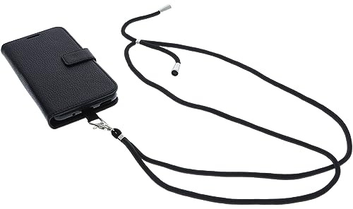 foto-kontor Umhängetasche kompatibel mit Doro 8200/8210 Tasche Book Style Schutz Tasche Handykette Band Hülle Umhängetasche Handyband schwarz