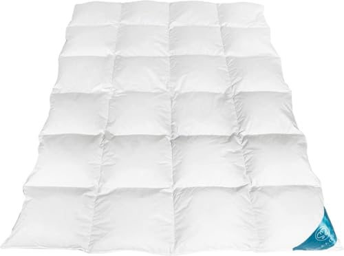 Sandaro Home Daunendecke 200x220 Ganzjahresdecke Warm | extraweiche Federn & Daunen | Öko-Tex Zertifiziert Allergiker | RDS Zertifiziert für Tierwohl | Daunenbettdecke 200x220 | 1400g