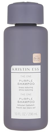 Kristin Ess Shampooing The One Purple - Soin capillaire de qualité supérieure avec pigments de couleur ultra violets - Pour cheveux blonds et bruns, élimine les points jaunes et rouges - Sans