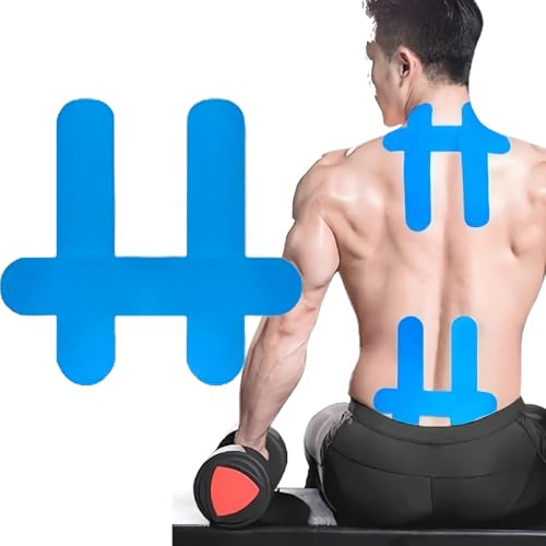 Precut Kinesiotapes für Unterer Nacken, Kinesiotapes Vorgeschnitten 10 Stück | Ohne Shere, Hautfreundlich mit perfektem Trage-komfort, Wasserfestes & Elastisches Physio Tape - Blau