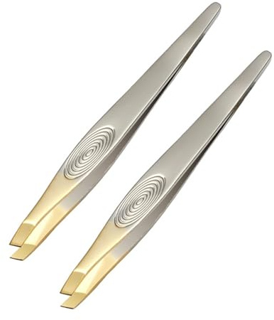 Neoreser 2 pièces Pince à Épiler, Pince à Épiler Professionnelle en Acier Inoxydable, pour Sourcil, Poils Incarnés Faciaux, Échardes