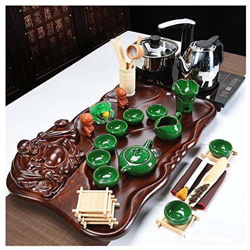 Juego de té automático de Kung Fu con calentador de agua y mesa de café, diseño moderno y simple para los amantes del té