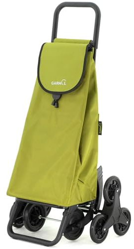 GARMOL Carrello della spesa pieghevole da 55 litri | Carrello della spesa 8 Ruote Salite Scale di Grande Capacità | Carrello della spesa Pieghevole Colore Verde Avocado
