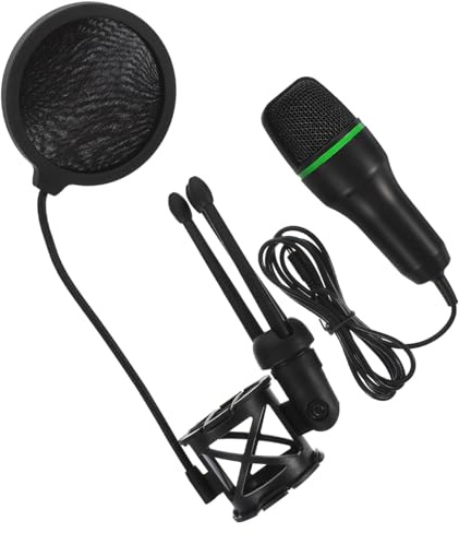 Vaguelly Kondensatormikrofon Gaming Mikrofon USB mit Rauschunterdrückung und Metallhalterung Schwarz für Klassen und Vorlesungen für PC Aufnahmen Zufällige Farbe