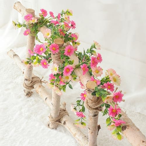 LYSHOOCE 2 m Guirnalda de flores artificiales con hojas | Decoración interior/exterior para boda, hogar, jardín y eventos | Longitud