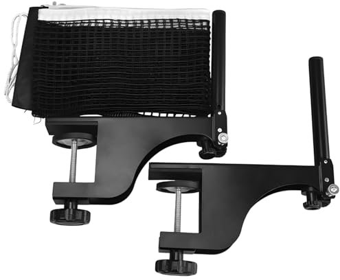 Professionelles Pong Netz Set, Einziehbares Tischtennisnetz mit verstellbaren Klemmpfosten, Turnierqualität Ausrüstung für Indoor-Spielen, 2 Sets