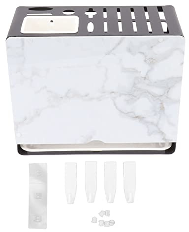 Nikou Ceppo multifunzionale per coltelli con piatto bianco, tagliere e supporto per coperchio pentola, supporto da parete nero per organizzazione del piano di lavoro, porta coltelli da cucina